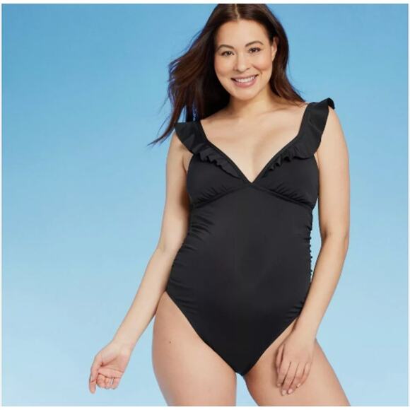 Maternity Swimsuit One Piece Black Medium New - Picture 3 of 6